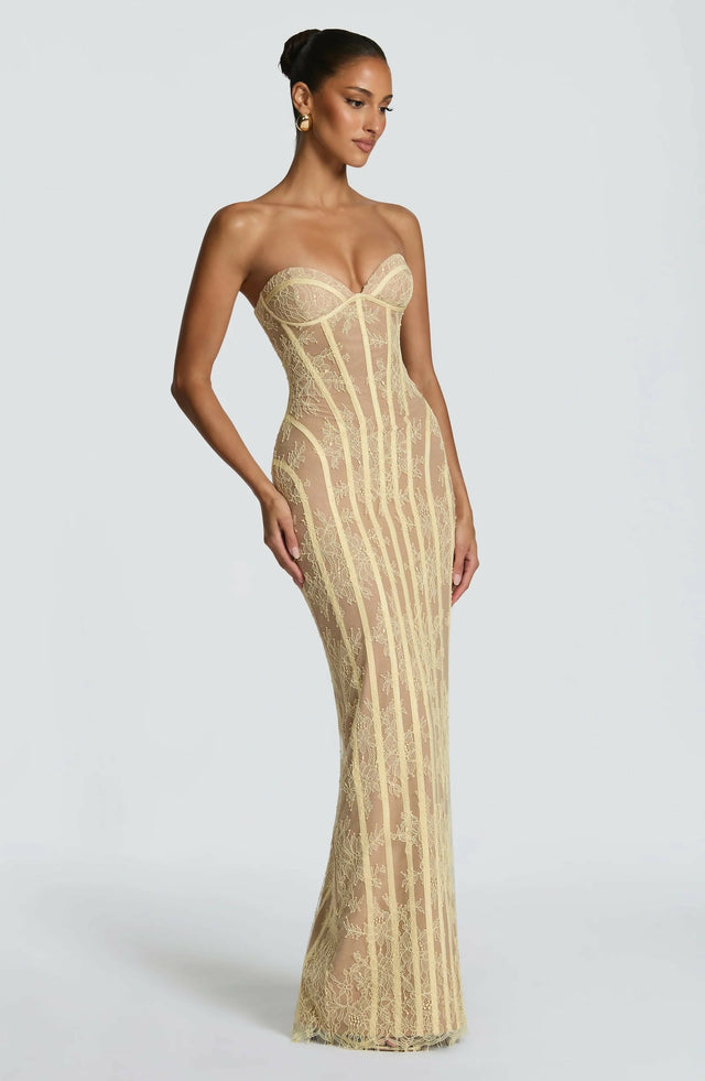 Babyboo Sian Maxi Dress - Lemon