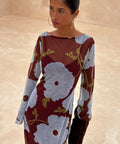 Never Fully Dressed Aria Dress Burgundy & Blue Poppy - 18 / Multi - Dresses
