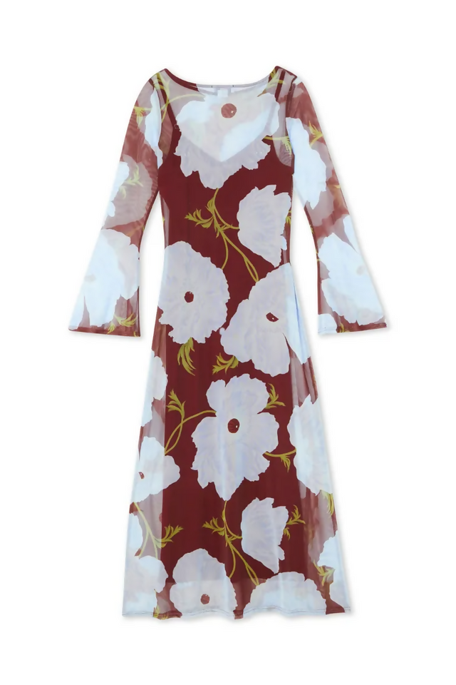 Never Fully Dressed Aria Dress Burgundy & Blue Poppy | Passion For Fashion Never Fully Dressed Aria Dress Burgundy & Blue Poppy | Passion For Fashion