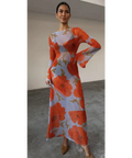Never Fully Dressed Aria Mesh Dress in Blue Poppy Size 12,14 - Dresses