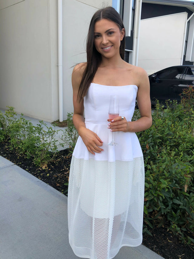 Nicholas The Label Honeycomb Meshball Dress - 8 / White - Dresses