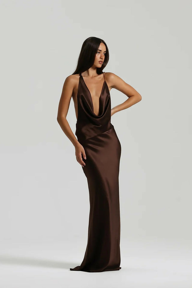 Natalie Rolt Gabi Gown Espresso Size 8