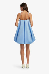 Leo Lin Patsy Appliqué Puff Mini Dress Pastel Blue view 3