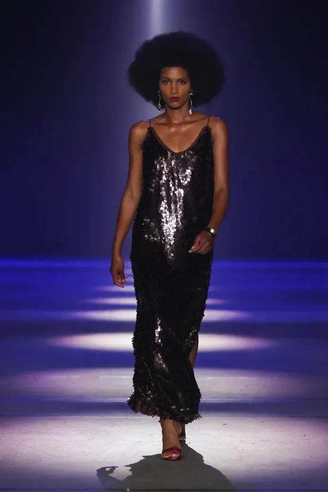 Alemais Geanie Sequin Gown Chocolate Brown