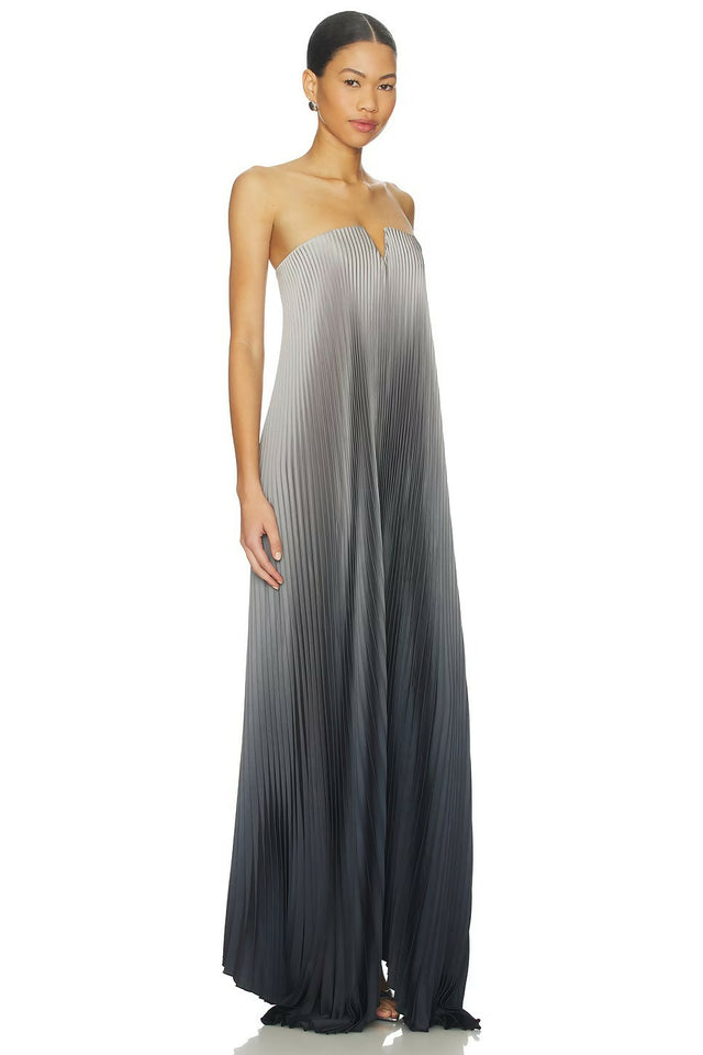 Lidee Black Tie Gown in Smoke Ombre