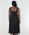 Odd Muse High Waist Square Neck Midi Dress Black Size 8,10 - Dresses