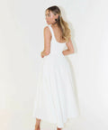 Odd Muse High Waist Square Neck Midi Dress White Size 8 - 8 / White - Dresses