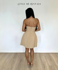 Odd Muse The Ultimate Muse Bardot Mini Dress Camel - Dresses