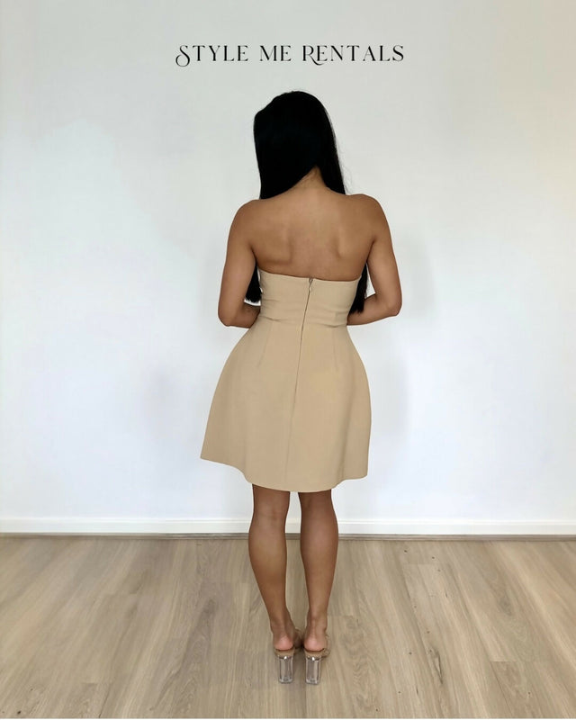 Odd Muse The Ultimate Muse Bardot Mini Dress Camel - Dresses