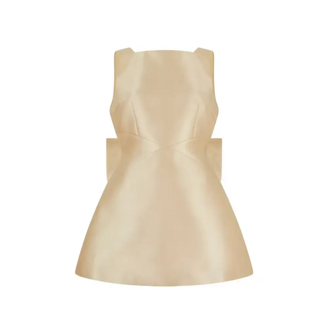 Odd Muse The Ultimate Muse Bow Detail Mini Dress Gold - Dresses