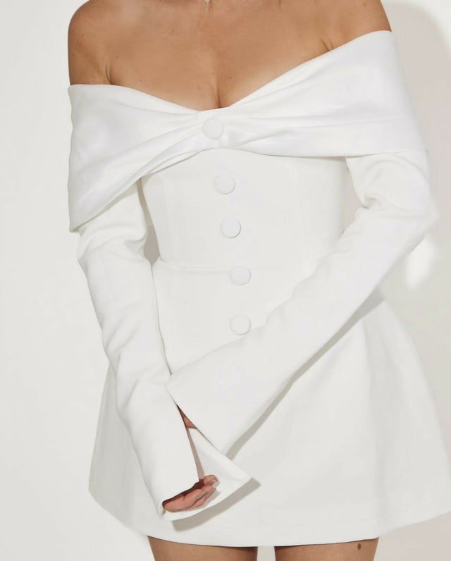 Odd Muse The Ultimate Muse Bow Mini Dress White - Dresses