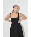 Odd Muse The Ultimate Muse High Waist Square Neck Midi Dress Black Size 10 - 10 / Black - Dresses