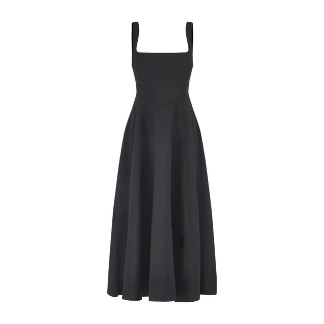 Odd Muse The Ultimate Muse High Waist Square Neck Midi Dress in Black Size S / AU 8 & 10 - Dresses
