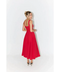 Odd Muse The Ultimate Muse High Waist Square Neck Midi Dress Red Size 10 - 10 / Red - Dresses