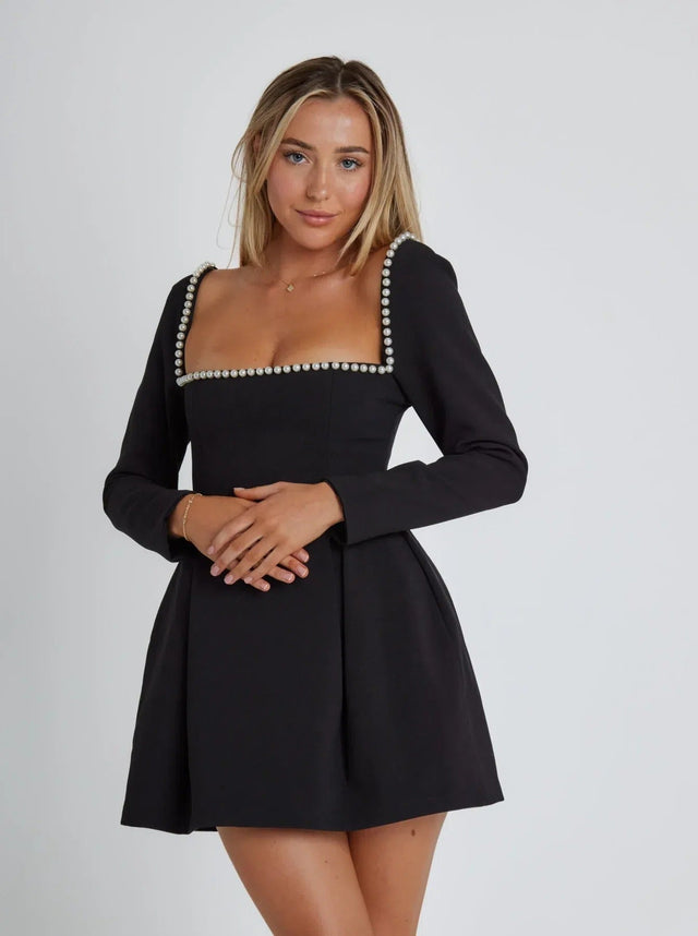 Odd Muse the Ultimate Muse Pearl Mini Dress Black / Size 6-8 - 8 / Black - Dresses