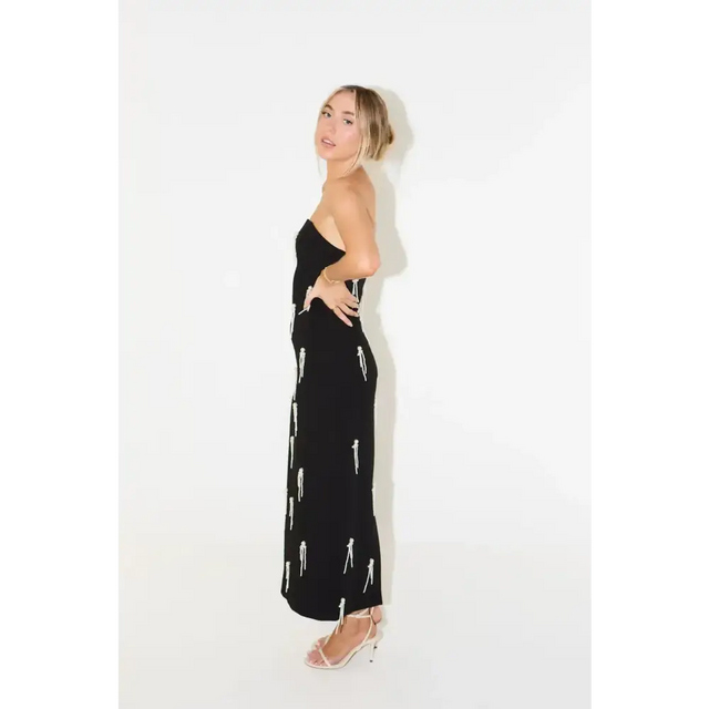 Odd Muse The Ultimate Muse Strapless Pearl-Embellished Midi Dress Black Size AU 10 - 10 / Black - Dresses