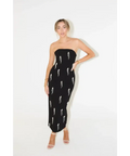 Odd Muse The Ultimate Muse Strapless Pearl-Embellished Midi Dress Black Size AU 10 - 10 / Black - Dresses
