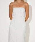 Odd Muse Ultimate Muse Embellished Strapless Midi Dress - 12 / White - Dresses