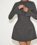 Odd Muse Ultimate Muse Split Sleeve Mini in Slate Grey Size 8-12 - Dresses