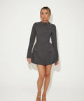 Odd Muse Ultimate Muse Split Sleeve Mini in Slate Grey Size 8-12 - Dresses