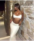 Oh Polly ‘Alida’ Flared Halter Midi - XS / White - Dresses