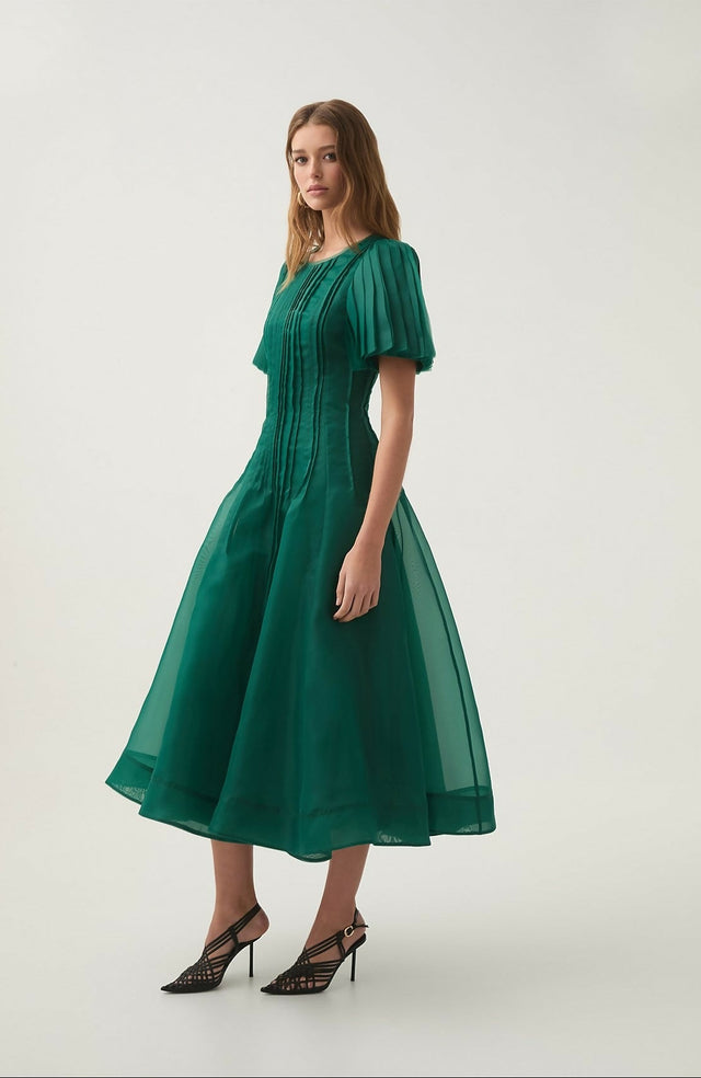 Aje Nova Pleated Midi Dress