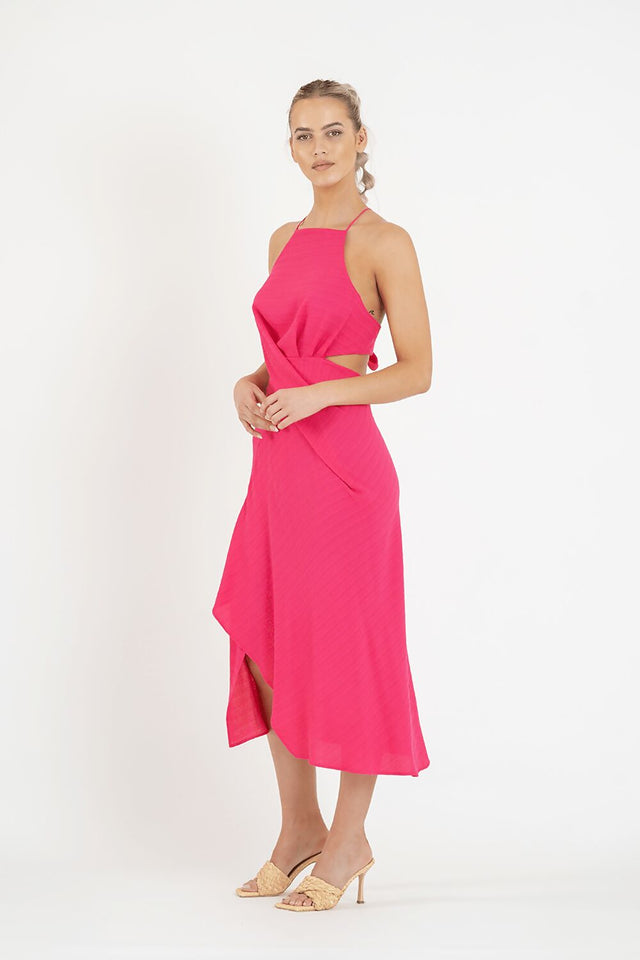 One Fell Swoop Solange Midi Dress Pink Size 8 - 8 / Pink - Dresses