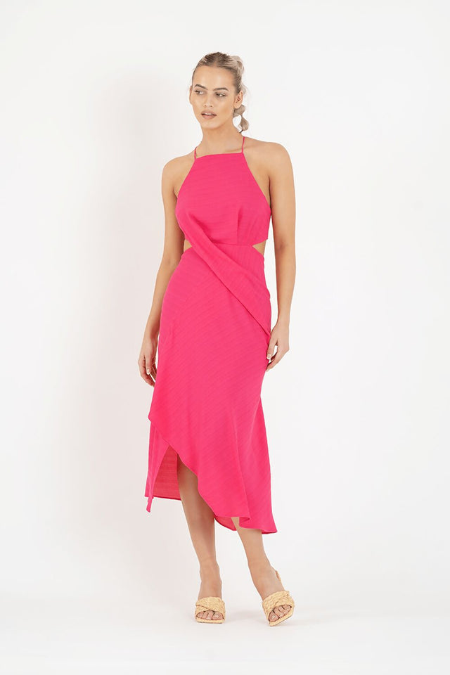 One Fell Swoop Solange Midi Dress Pink Size 8 - 8 / Pink - Dresses