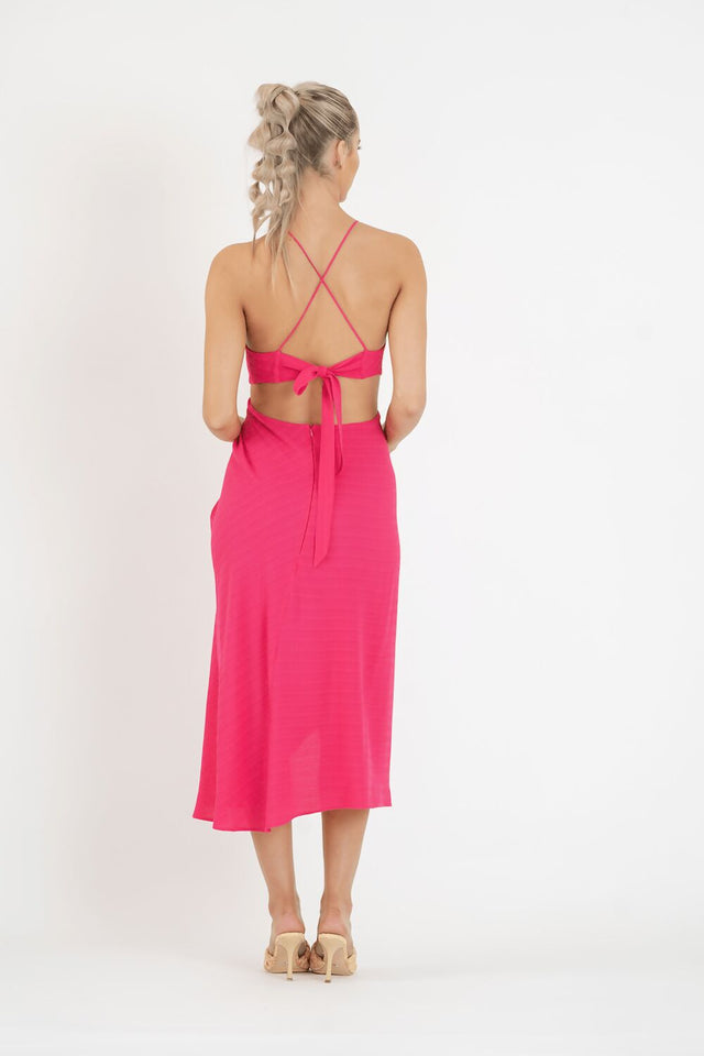 One Fell Swoop Solange Midi Dress Pink Size 8 - 8 / Pink - Dresses