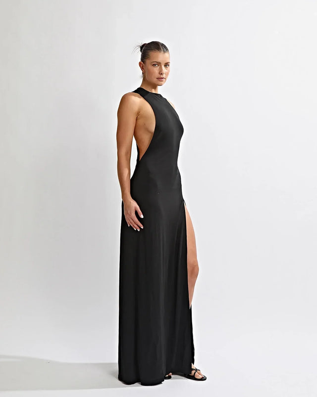 One Mile Sage Maxi Dress Black - 6 / Black - Dresses