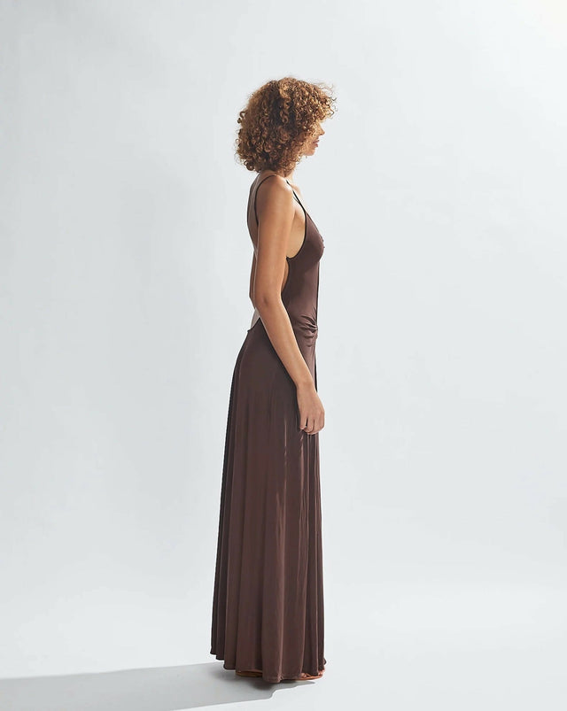 One Mile Sammy Maxi Dress - 6 / Brown - Dresses
