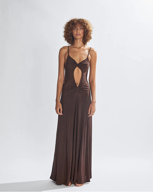 One Mile Sammy Maxi Dress - 6 / Brown - Dresses