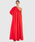 Oroton One Shoulder Bow Dress Red - 8 / Red - Dresses