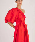 Oroton One Shoulder Bow Dress Red - 8 / Red - Dresses