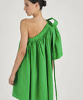 Oroton One Shoulder Gathered Dress - 8 / Green - Dresses