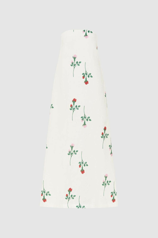Oroton Rosebud Gown Antique White Print Size 8 - 8 / Print - Dresses