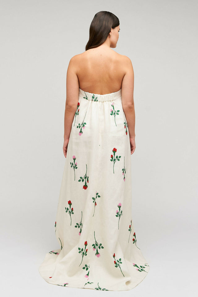 Oroton Rosebud Gown Antique White Print Size 8 - 8 / Print - Dresses