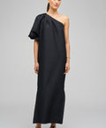 Oroton Silk One Shoulder Dress - 8 / Black - Dresses