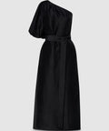 Oroton Silk One Shoulder Dress - 8 / Black - Dresses