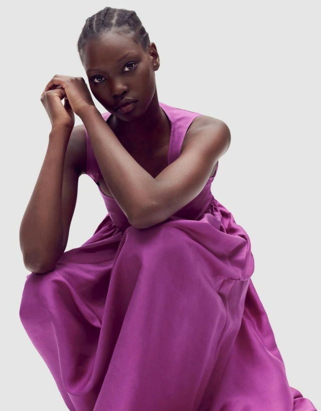 Oroton Silk Sundress in Magenta