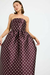 Pasduchas Alistair Strapless Polka Dot Midi Dress view 2