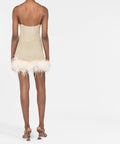 Oséree Glittered Feather-Trim Dress Gold / Size 6 - 6 / Gold - Dresses