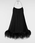 Oseree Lumiere Plumage Necklace Dress Black - 10 / Black - Dresses