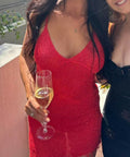 Our Custom Red Sequin Lara Mini Dress - 6 / Red - Dresses