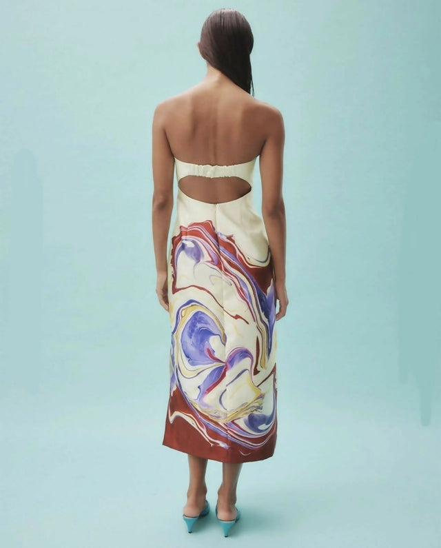 Alemais Luca Corset Midi Dress In Multi