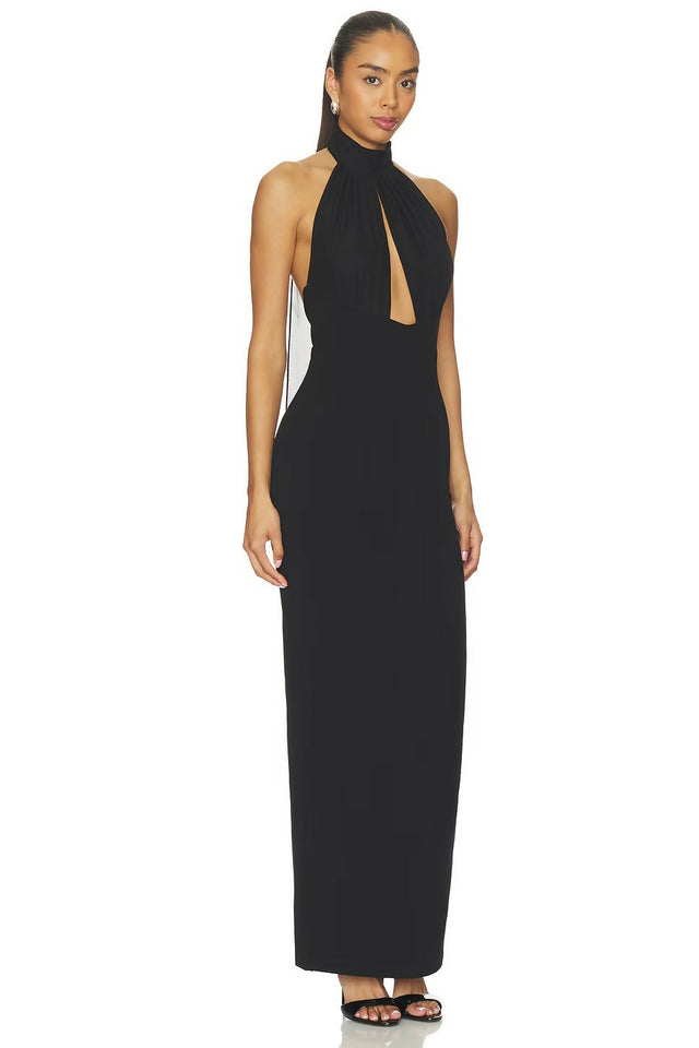 Nookie Martini Halter Gown - Black