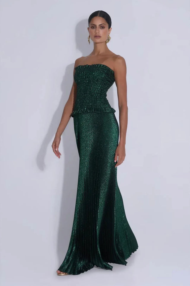 L'Idee Maya Gown Gotham Glitter Green Size 6,8,10,12