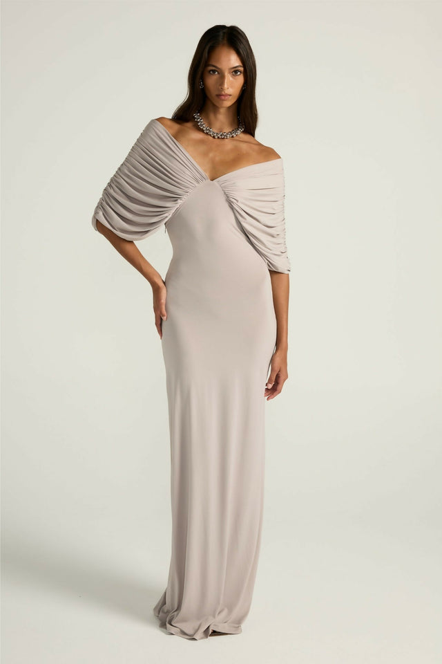 Ance Gria Neve Maxi Dress Silver Grey Size XS / AU 6-8