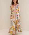 Palm Noosa Aria Midi Dress Siesta Tile Size AU 14 - 14 / Print - Dresses