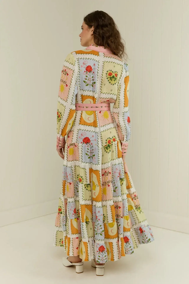 Palm Noosa Aria Midi Dress Siesta Tile Size AU 14 - 14 / Print - Dresses